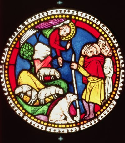 Window depicting The Annunciation to the Shepherds, c.1300 by German School